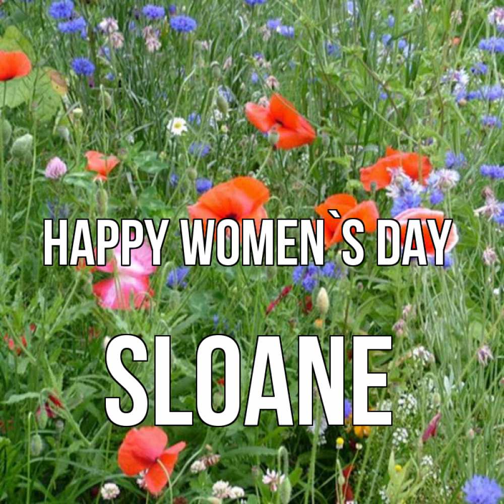 Greetings card с именем, Sloane happy women`s day международный женский день 4 Greetings with text for free download 